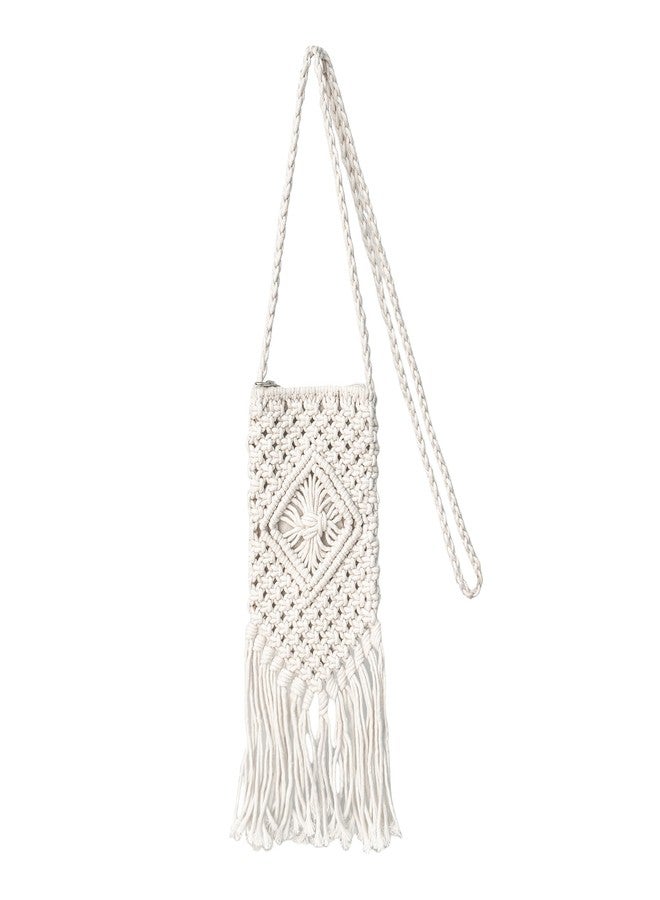 Eiyye Boho Purse Crochet Women's Crossbody Handbags Handmade Purse with Tassel, Lightweight Shoulder Bag Mini Bag(White) - Image 1